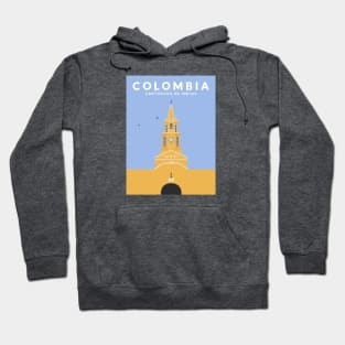 Cartagena, Colombia Clock Tower Travel Poster Hoodie